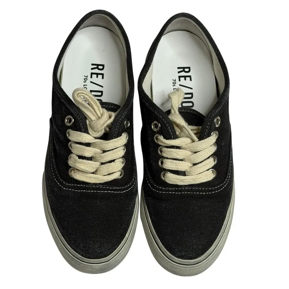 Re/Done 70s Low Top Skate Sneakers Shoes Women Faded Black 37 US 6.5